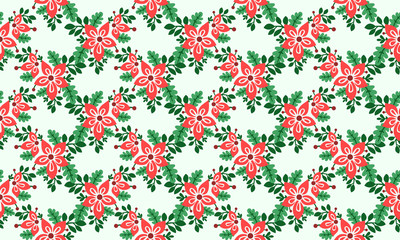 Elegant red flower for Christmas, with unique leaf and floral pattern decor.