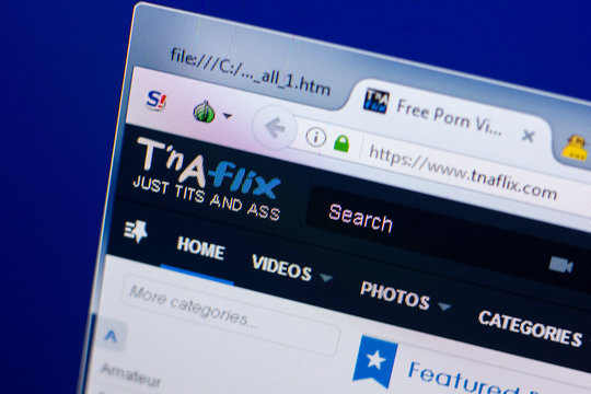 Ryazan, Russia - May 08, 2018: Tnaflix website on the display of PC, url - Tnaflix.com.