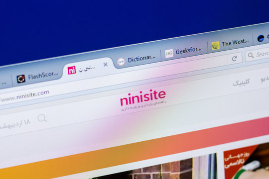 Ryazan, Russia - May 08, 2018: Ninisite website on the display of PC, url - Ninisite.com.