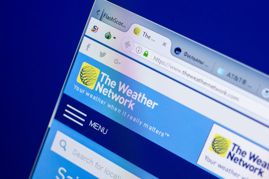 Ryazan, Russia - May 08, 2018: TheWeatherNetwork website on the display of PC, url - TheWeatherNetwork.com.