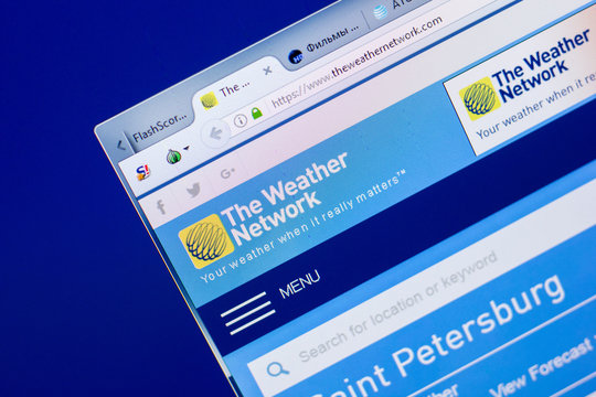Ryazan, Russia - May 08, 2018: TheWeatherNetwork website on the display of PC, url - TheWeatherNetwork.com.