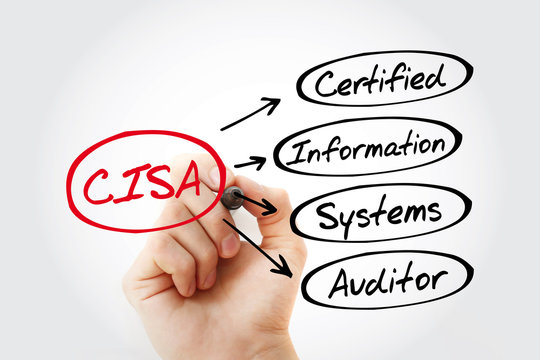 CISA &ndash; Certified Information Systems Auditor acronym with marker, business concept background