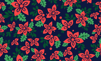 Unique Christmas pattern background, with elegant flower and leaf design.