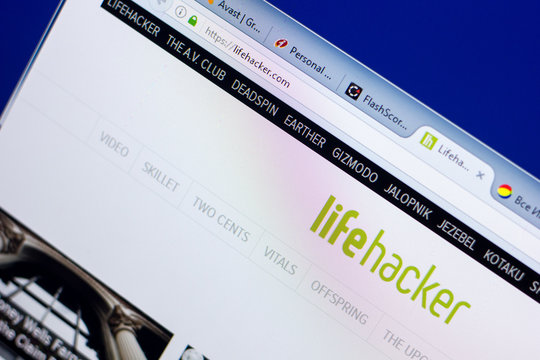 Ryazan, Russia - May 08, 2018: Lifehacker website on the display of PC, url - Lifehacker.com.