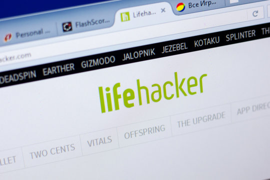 Ryazan, Russia - May 08, 2018: Lifehacker website on the display of PC, url - Lifehacker.com.