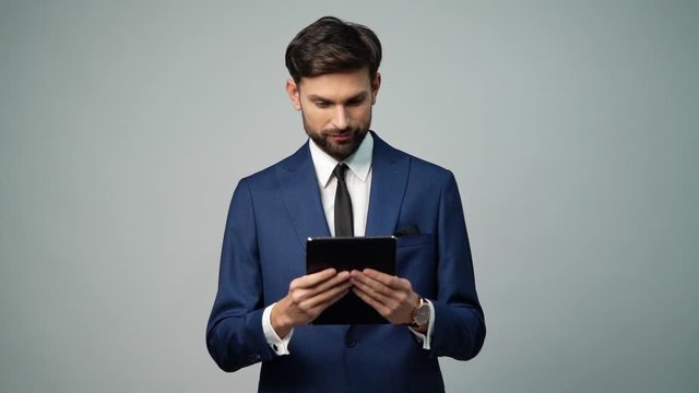 full hd video of young handsome stylish businessman - 4x slow motion