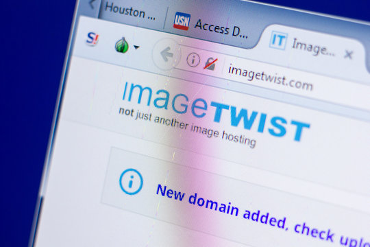 Ryazan, Russia - May 08, 2018: ImageTwist website on the display of PC, url - ImageTwist.com.