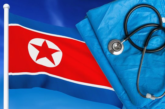 Health Care In North Korea. Stethoscope And Medical Uniform.