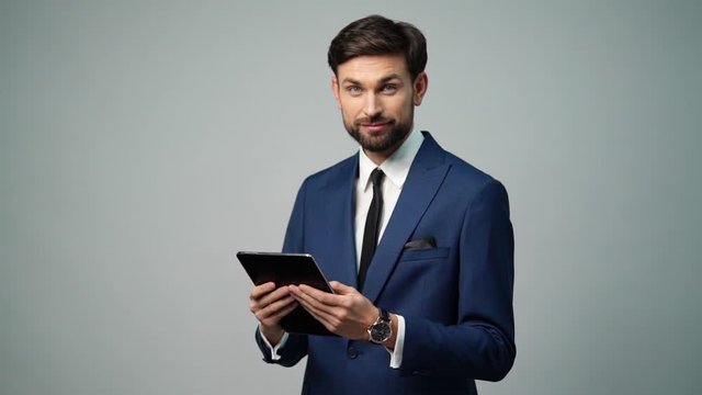full hd video of young handsome stylish businessman - 4x slow motion