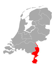 Karte von Limburg in Niederlande