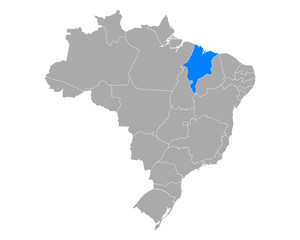 Fototapeta na wymiar Karte von Maranhao in Brasilien