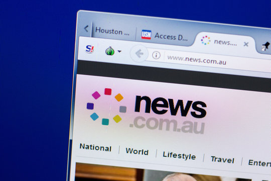 Ryazan, Russia - May 08, 2018: News website on the display of PC, url - News.com.au.