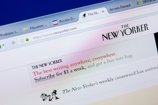 Ryazan, Russia - May 08, 2018: Newyorker website on the display of PC, url - Newyorker.com.