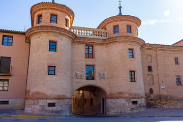 View of the door of Terrer gateway to the historic center of Calatayud, Aragon, Spain