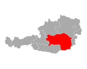 Karte von Steiermark in österreich