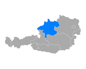 Karte von Oberösterreich in österreich