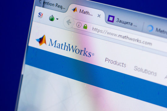 Ryazan, Russia - May 08, 2018: Math Works website on the display of PC, url - MathWorks.com.