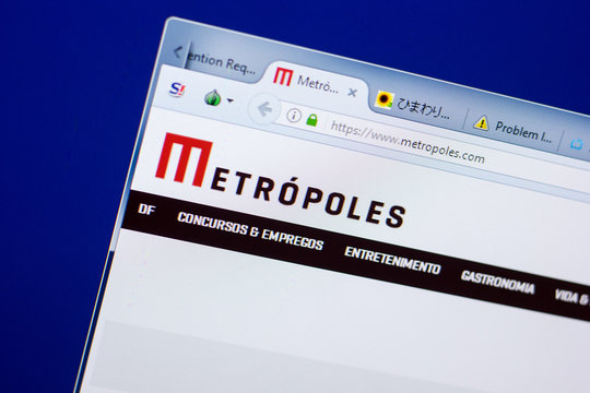 Ryazan, Russia - May 08, 2018: Metropoles website on the display of PC, url - Metropoles.com.