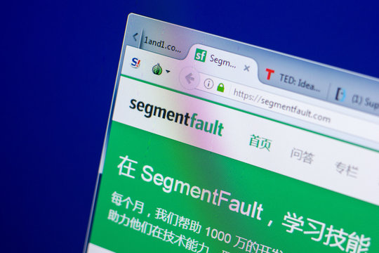 Ryazan, Russia - May 08, 2018: SegmentFault website on the display of PC, url - SegmentFault.com.