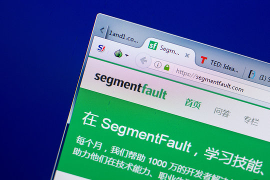 Ryazan, Russia - May 08, 2018: SegmentFault website on the display of PC, url - SegmentFault.com.