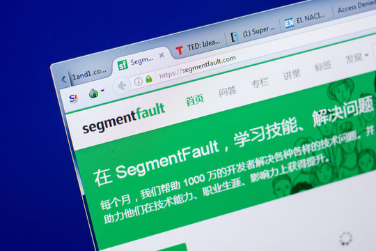 Ryazan, Russia - May 08, 2018: SegmentFault website on the display of PC, url - SegmentFault.com.