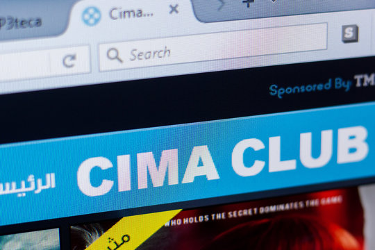 Ryazan, Russia - May 08, 2018: CimaClub website on the display of PC, url - CimaClub.com.