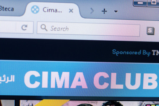 Ryazan, Russia - May 08, 2018: CimaClub website on the display of PC, url - CimaClub.com.