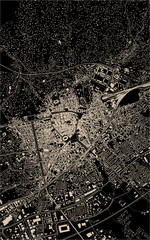 map of the city of Nimes, Gard, Occitanie, France