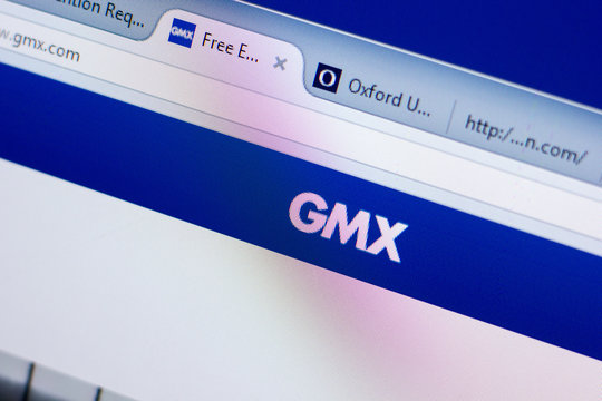 Ryazan, Russia - May 08, 2018: GMX website on the display of PC, url - GMX.com.