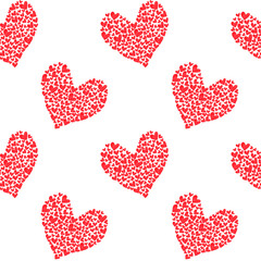  Seamless pattern Hearts watercolor illustration of Valentine's Day