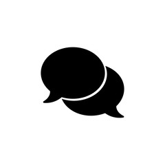 Speech bubble flat vector icon isolated on a white background.