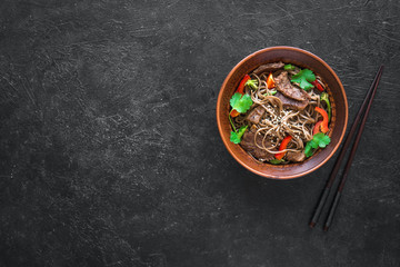 Stir fried soba and  beef