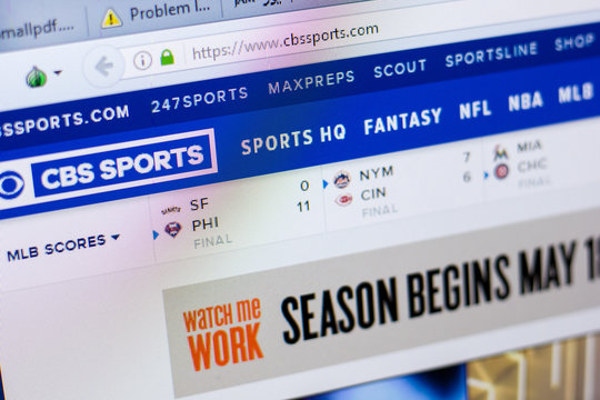 Ryazan, Russia - May 08, 2018: CBSsports website on the display of PC, url - CBSsports.com.