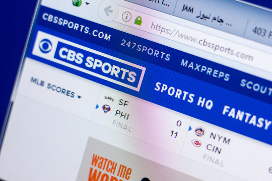 Ryazan, Russia - May 08, 2018: CBSsports website on the display of PC, url - CBSsports.com.