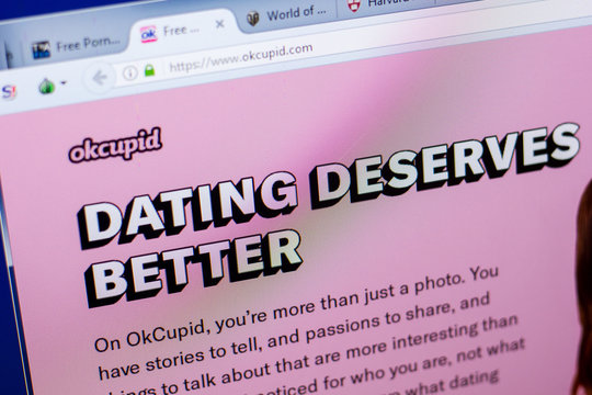 Ryazan, Russia - May 08, 2018: OKcupid website on the display of PC, url - OKcupid.com.