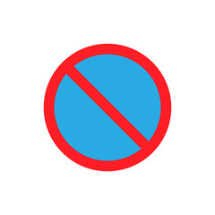 No parking flat vector icon isolated on a white background.Stop do not enter vector icon.