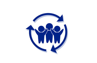 Obraz premium circle of arrows and poeple enclosed