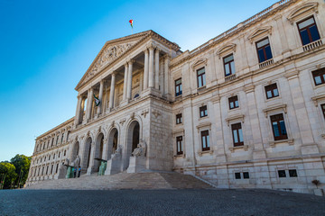 Fototapeta na wymiar Sao Bento Palace, the seat of the Assembly of the Portuguese Republic, the parliament of Portugal in Lisbon