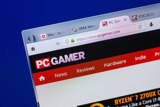 Ryazan, Russia - May 13, 2018: PCgamer website on the display of PC, url - PCgamer.com.