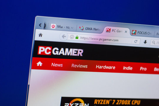 Ryazan, Russia - May 13, 2018: PCgamer website on the display of PC, url - PCgamer.com.