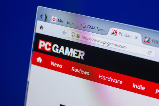 Ryazan, Russia - May 13, 2018: PCgamer website on the display of PC, url - PCgamer.com.