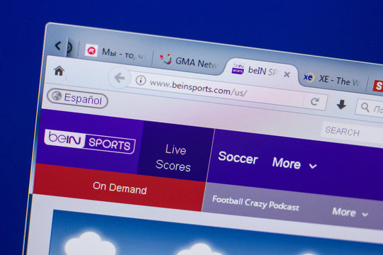 Ryazan, Russia - May 13, 2018: BeInSports website on the display of PC, url - BeInSports.com.