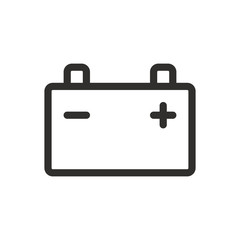 Car accumulator isolated icon, car battery linear vector icon