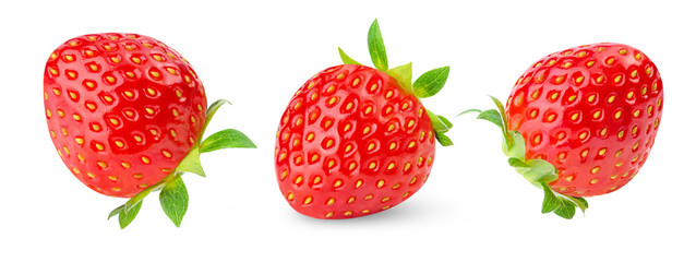 set strawberry Fresh piece collection set .healthy fruit red strawberry on white background isolated.Collection. Clipping Path