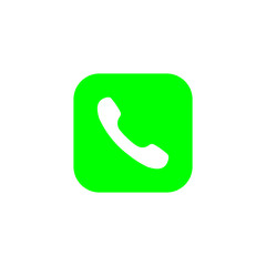 Answer phone flat vector icon isolated on white background.