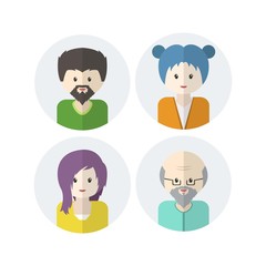 Character avatars set, collection of flat design avatars