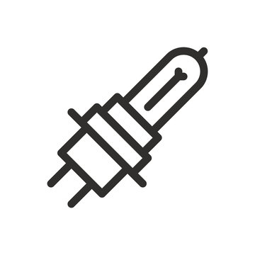 Car light bulb isolated icon, car h4 lamp linear vector icon