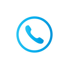 Answer phone flat vector icon isolated on white background.