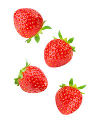 .strawberry Fresh piece fruit berry  on white background isolated.