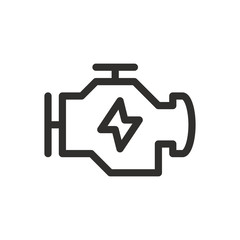 Car engine isolated icon, car electric motor outline vector icon